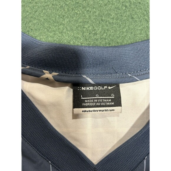 Nike Golf Pullover Windbreaker Vest Men's Lg Blue Plaid - Picture 2 of 8